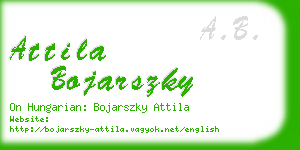 attila bojarszky business card